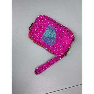Laurel Burch cat print zipper pouch wristlet coin purse
